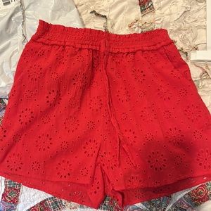 NWT Very J red eyelet shorts size medium